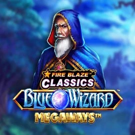 Logo of Fire Blaze Blue Wizard Megaways from Rarestone Gaming at Donbet Casino